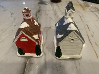 Vintage California Creations Hand - Painted Christmas Village School and Church 3