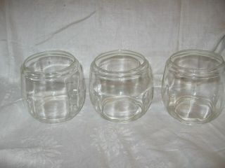 3 Vintage Clear Glass Barn Lantern Chimneys / Globes