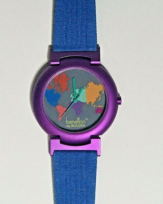 Vintage 1980s Benetton By Bulova Watch - Unisex - United Colors Of Benetton