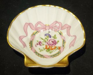 Vtg Hollywood Regency French Limoges Porcelain Shell Shaped Soap Dish Vanity