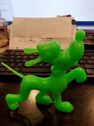 Marx Vintage Pluto Walt Disney Productions Plastic Figure In Green 5 "
