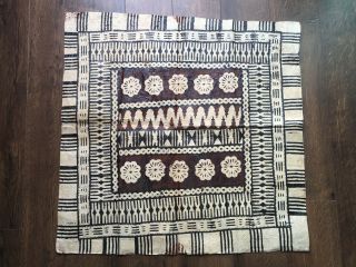 Vintage Pacific Oceanic Native Fijian Lao Island Painted Masi Tapa Bark Cloth