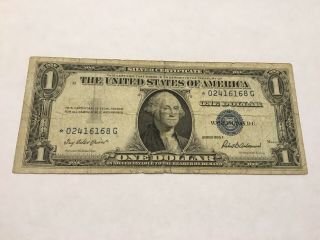 VINTAGE $1 STAR 1935 - F ONE DOLLAR BILL SILVER CERTIFICATE WASHINGTON BLUE SEAL 2