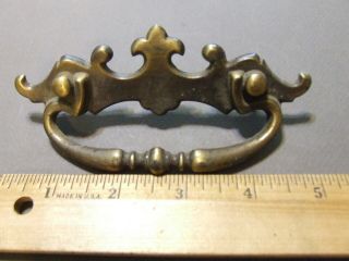Vintage Brass Colonial Set Bail Drawer Pull 3 " Hole Space