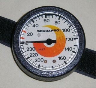 Scubapro Diving Depth Gauge With Valcro Strap Made In Italy Vintage