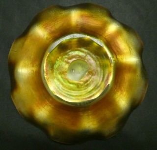 Louis Comfort Tiffany Antique Favrile Iridescent Bowl Dish Art Glass Signed LCT 5