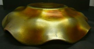 Louis Comfort Tiffany Antique Favrile Iridescent Bowl Dish Art Glass Signed LCT 6