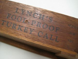 VTG M.  L.  Lynch Foolproof Turkey Box Call Model No.  101,  1965 Liberty,  Mississippi 2