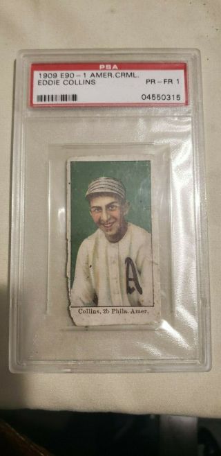 Eddie Collins 1909 E90 - 1 American Caramel Baseball - Psa Pr - Fr 1