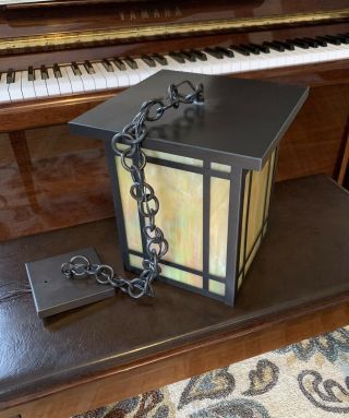 Mission Style 10 " Chain Hung Chicago Lantern By Brass Light Gallery