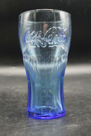 Mcdonalds Coca Cola Blue 16 Oz.  Collectable Glass Vintage