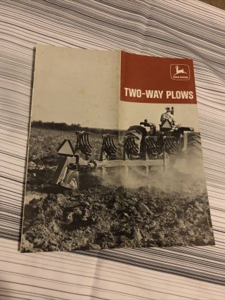 John Deere Two Way Plows Farming Vtg Sales Brochure A - 1653 - 68 - 7