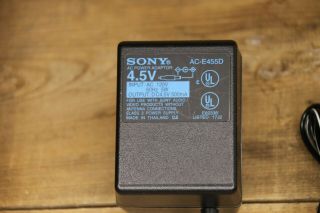 Vintage Sony AC Power Adapter AC - E455D For Walkman/Discman 4.  5V DC Cord 2