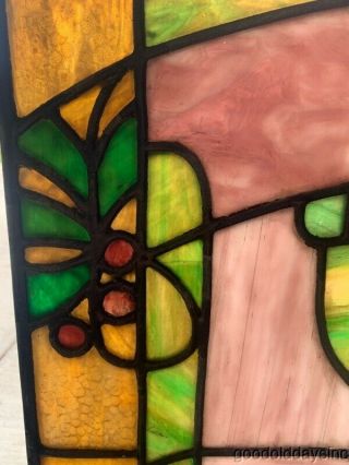 Colorful Antique 1920 ' s Stained Leaded Glass Window From Chicago 2