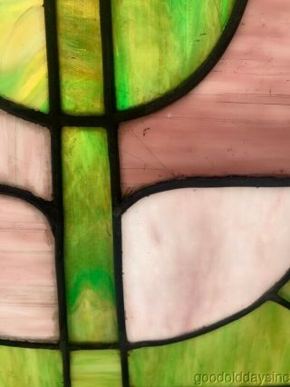 Colorful Antique 1920 ' s Stained Leaded Glass Window From Chicago 3