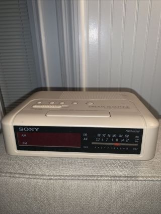 Sony Dream Machine Fm/am Vintage Digital Alarm Clock Radio Tan Icf - C240