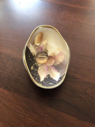 Vintage Nippon Hand Painted Nut Dish 3 5/8”l.  Detail