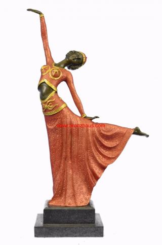Art Deco Flapper Dancer Bronze Sculpture By Demétre Chiparus 17 " X 13 " (special