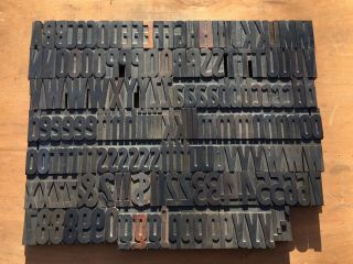 Large Antique Vtg Wood Letterpress Print Type Block A - Z Letters S Set