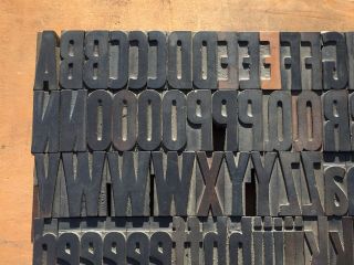 Large Antique VTG Wood Letterpress Print Type Block A - Z Letters s Set 2