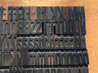 Large Antique VTG Wood Letterpress Print Type Block A - Z Letters s Set 3