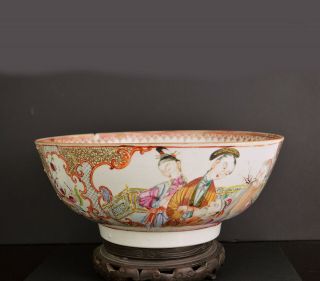 An Exceptional Quality 18th Century Chinese Porcelain Punch Bowl With Repairs
