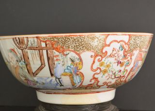 AN EXCEPTIONAL QUALITY 18TH CENTURY CHINESE PORCELAIN PUNCH BOWL WITH REPAIRS 4