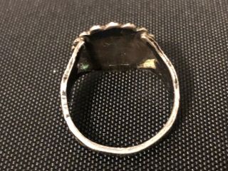 Vintage Sterling Army Signal Corps Ring W/ Flag,  Eagles and one Star 3