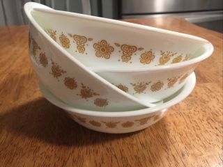 Set Of 4 Corelle Butterfly Gold Cereal Bowls Vintage Harvest Yellow