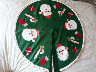 Vintage Christmas Tree Green Skirt Handmade 1970 