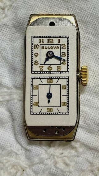 Very Rare Ladies Bulova " Duo - Dial " Bracelet Doctors - Nurse Watch Vintage Gem