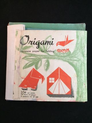 Vintage Origami Japanese Paper For Folding Made In Japan