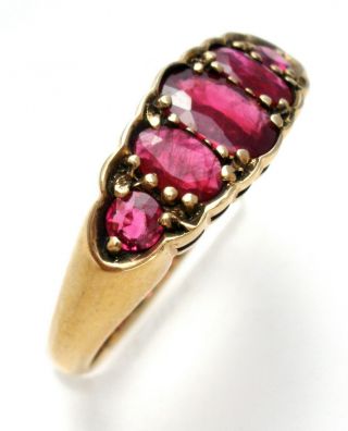 Vintage Ruby Ring 10k Yellow Gold Size 7.  5 Pink Red Gemstone Fine Jewelry