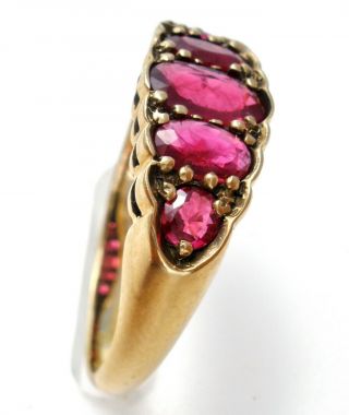 Vintage Ruby Ring 10K Yellow Gold Size 7.  5 Pink Red Gemstone Fine Jewelry 2