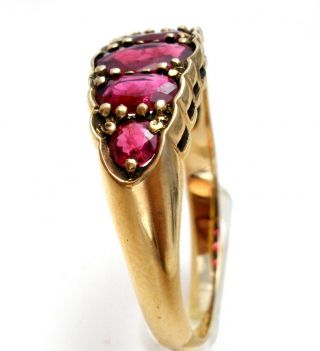 Vintage Ruby Ring 10K Yellow Gold Size 7.  5 Pink Red Gemstone Fine Jewelry 3