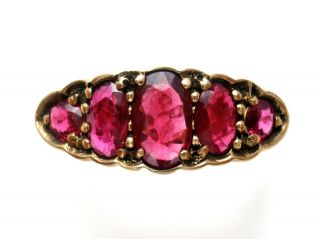 Vintage Ruby Ring 10K Yellow Gold Size 7.  5 Pink Red Gemstone Fine Jewelry 4