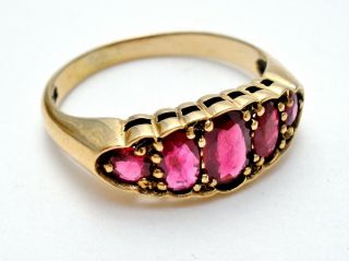 Vintage Ruby Ring 10K Yellow Gold Size 7.  5 Pink Red Gemstone Fine Jewelry 5