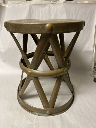 Vintage Brass Table / Stool / Pedestal Hollywood Regency / Mid Century Modern