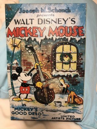 Rare Vintage Collectible Walt Disney Mickey Mouse Numbered Metal Sign