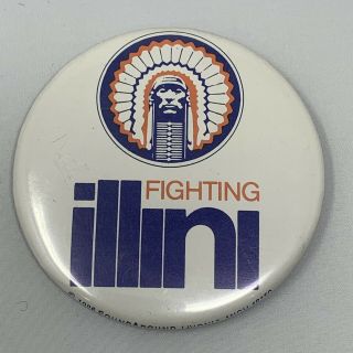Vintage 1986 Fighting Illini Pin University Of Illinois - Large -