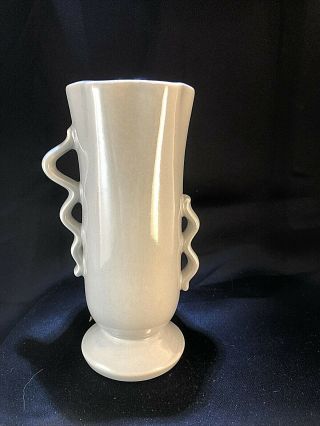 Vintage Art Deco Red Wing Pottery Vase Gray And Pink 10 " Tall 1352