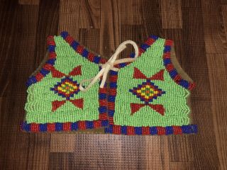 Antique 1930’s Native American Sioux / Plains Indian Beaded Infant / Baby Vest