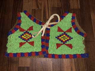 Antique 1930’s Native American Sioux / Plains Indian Beaded Infant / Baby Vest 5