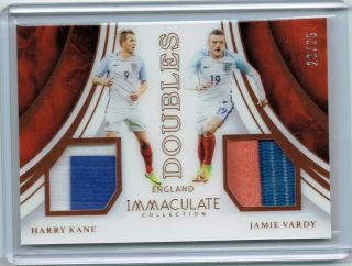 2017 Panini Immaculate Doubles Harry Kane Jamie Vardy Jersey Patch 20/25
