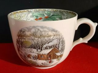 Vintage Adams Currier & Ives Large Mug,  A Home In The Wilderness