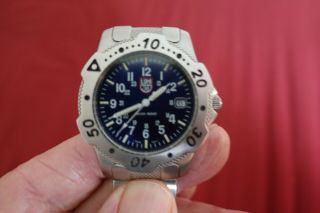 Luminox Swiss Watch Dark Blue Face With 12/24 Markings And Date Good To 20 At