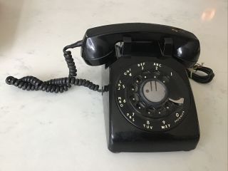 Vintage 1961 Black Western Electric Bell Systems Rotary Desk Telephone Phone