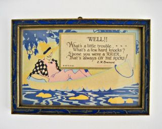 Vintage Framed 1927 G.  A.  Co Motto Print Picture Poem Well By E M Brainerd Deco