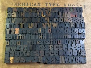 Large Antique Vtg Hamilton Wood Letterpress Print Type Block A - Z Letters ’s Set