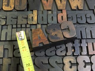 Large Antique VTG Hamilton Wood Letterpress Print Type Block A - Z Letters ’s Set 6